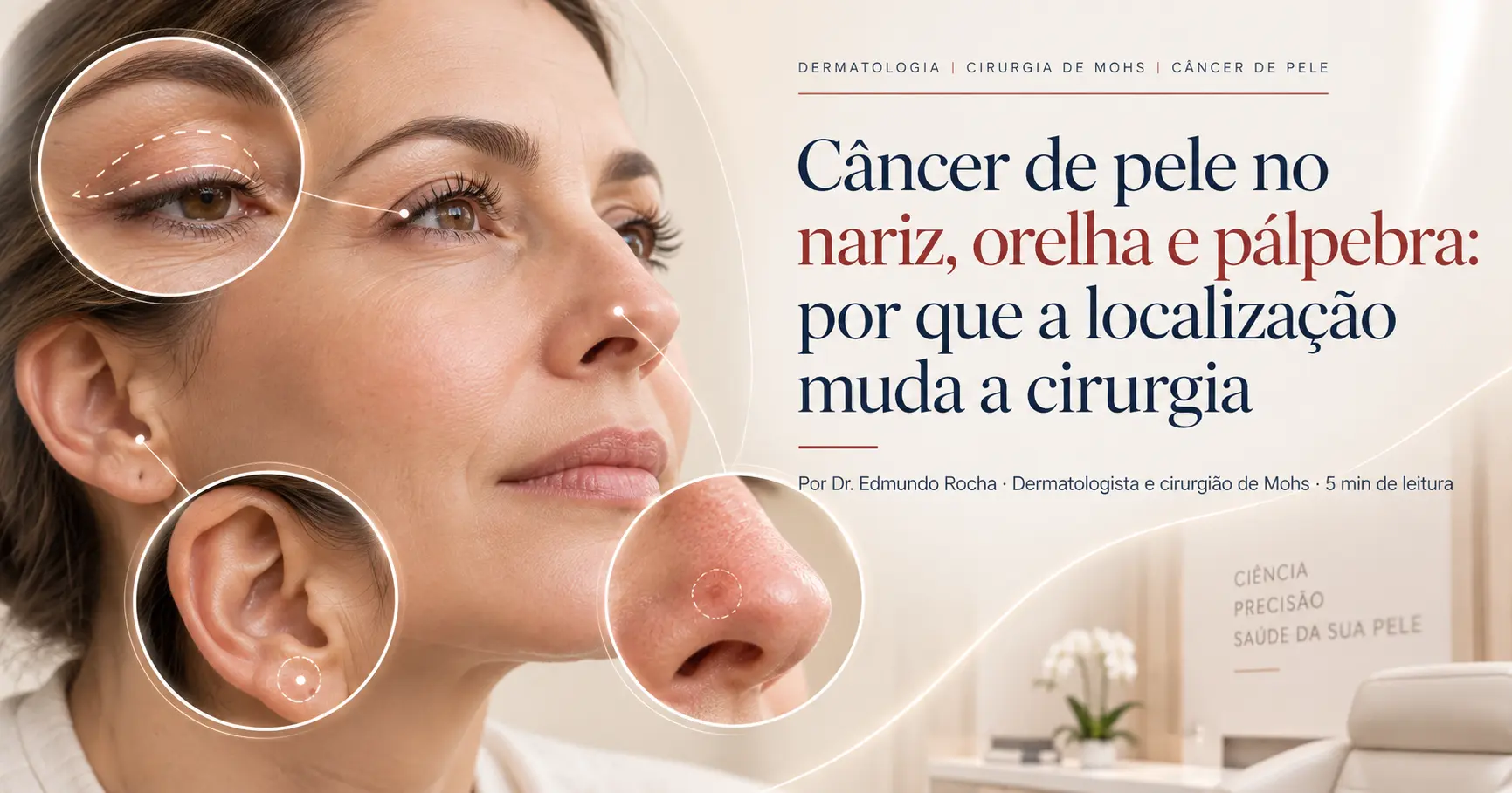 Cirurgia de câncer de pele em nariz, orelha e pálpebra